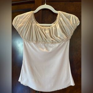 Bebe Cream Ruched Blouse